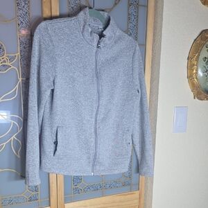 Croft & Barrow Light Gray Zip-Up Sweater